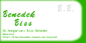 benedek biss business card